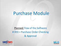 Purchase Module - Finsys Infotech Limited