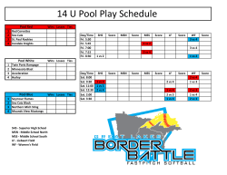 14 U Pool Play Schedule