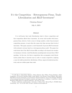 It`s the Competition &ndash; Heterogeneous Firms, Trade
