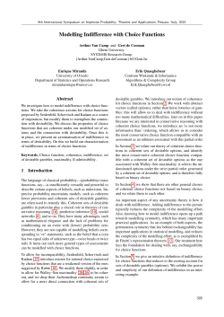 Modelling Indifference with Choice Functions