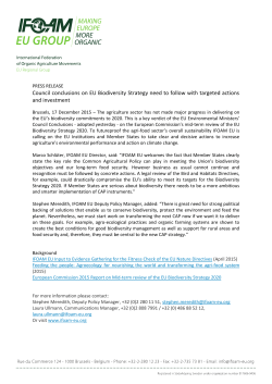 Council conclusions on EU Biodiversity Strategy need to follow with