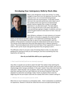 Anticipation Skills - Mark Allen, Director of Squash