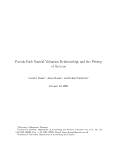 Pseudo Risk-Neutral Valuation Relationships