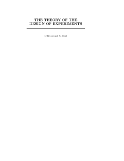 the theory of the design of experiments