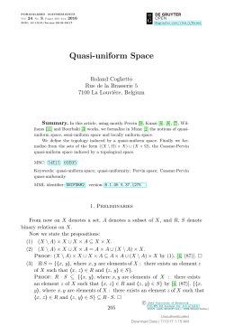 Quasi-uniform Space