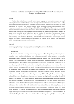 Intentional vocabulary learning from watching DVDs with subtitles: A