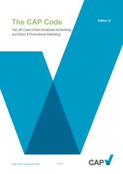 The CAP Code - Advertising Standards Authority