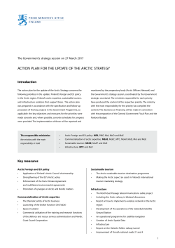 action plan for the update of the arctic strategy