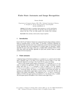 Finite State Automata and Image Recognition