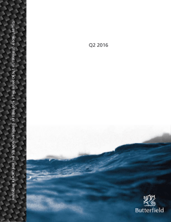 Q2 2016 - Butterfield Group