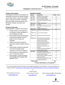 Art AFA 60 Credit AFA Degree Program Guide