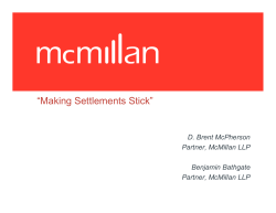 Making Settlements Stick