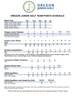oregon junior golf team points schedule