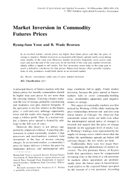 Market Inversion in Commodity Futures Prices