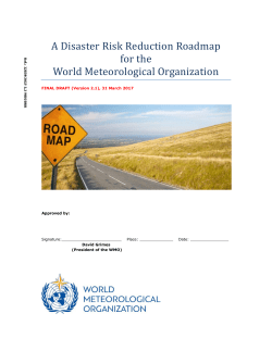 A Disaster Risk Reduction Roadmap for the World