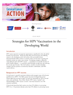 Strategies for HPV Vaccination in the Developing World