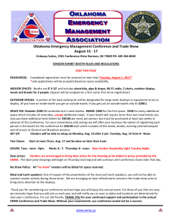 2017 Conference Vendor Registration Form
