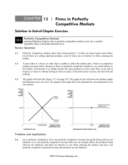 12.2 How a Firm Maximizes Profit in a Perfectly