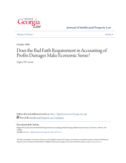 Does the Bad Faith Requirement in Accounting of Profits Damages