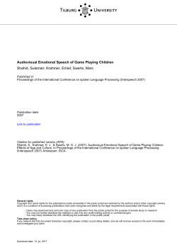 Tilburg University Audiovisual Emotional Speech of Game Playing