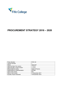 Procurement Strategy
