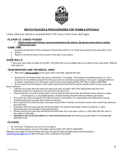 Unless otherwise altered or amended below FIFA laws of the Game