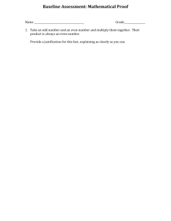 Mathematical Proof baseline - Region 11 Math and Science