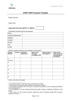 Call Proposal Form
