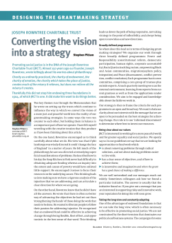 Converting the vision into a strategy