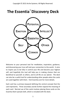 The Essentia&trade;Discovery Deck