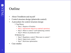 Plantwide control: Towards a systematic procedure
