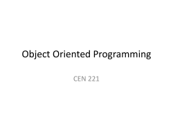 CEN 221 Object Oriented Programming