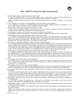 FINA Rule Change Interpretations