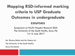 Mapping RSD-informed marking criteria to USP Graduate Outcomes