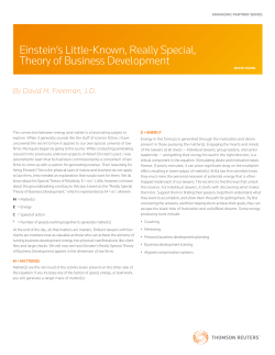 Einsteins Theory of Business Development