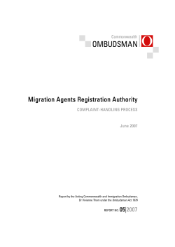 Migration Agents Registration Authority&mdash;Complaint