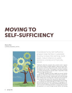 Moving to Self-Sufficiency