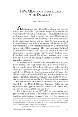 HIV/AIDS AND INDIVIDUALS WITH DISABILITY