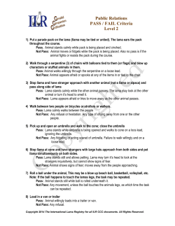 Public Relations PASS / FAIL Criteria Level 2
