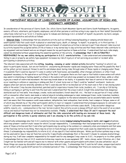 participant release of liability, waiver of claims, assumption of risks