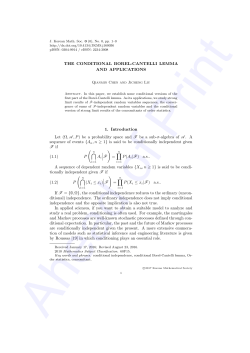 THE CONDITIONAL BOREL-CANTELLI LEMMA AND