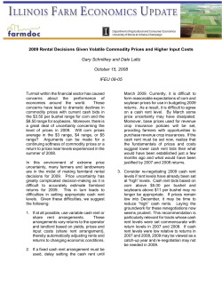 2009 Rental Decisions Given Volatile Commodity Prices