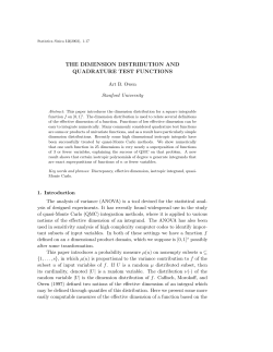 the dimension distribution and quadrature test functions
