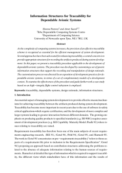 Information Structures for Traceability for Dependable Avionic Systems