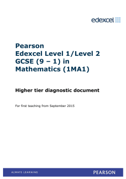 in Mathematics (1MA1) Higher tier diagnostic - Edexcel