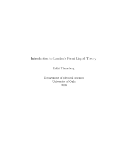 Introduction to Landau`s Fermi Liquid Theory