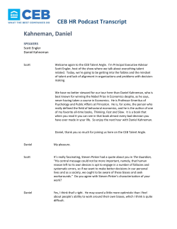 CEB HR Podcast Transcript Kahneman, Daniel