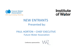 new entrants - Future Water Association