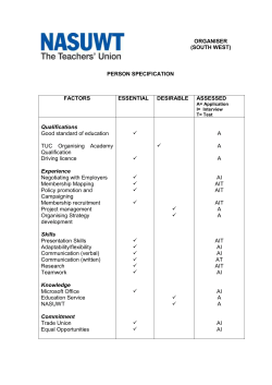 NASUWT JOB DESCRIPTION
