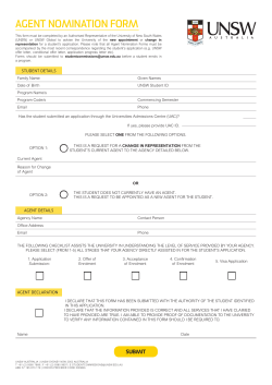 agent nomination form - UNSW International